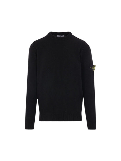 Logo Badge Wool Sweater-STONE ISLAND-JOHN JULIA