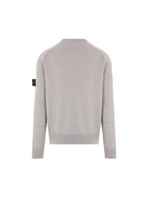 Logo Badge Wool Sweater-STONE ISLAND-JOHN JULIA