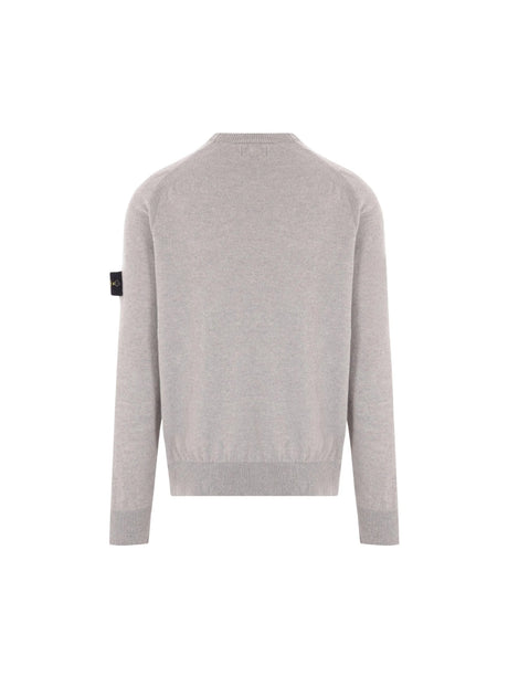 Logo Badge Wool Sweater-STONE ISLAND-JOHN JULIA