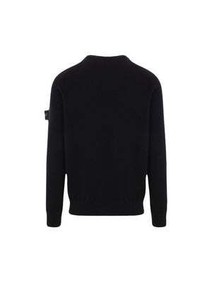 Logo Badge Wool Sweater-STONE ISLAND-JOHN JULIA