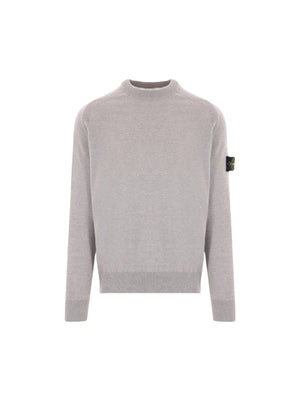 Logo Badge Wool Sweater-STONE ISLAND-JOHN JULIA