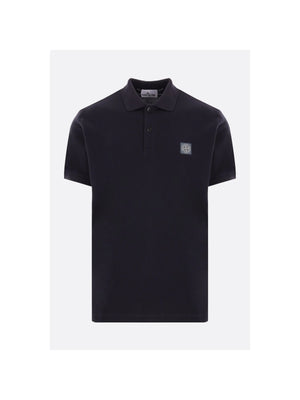 Logo Patch Piquet Polo Shirt-STONE ISLAND-JOHN JULIA