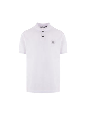 Logo Patch Piquet Polo Shirt-STONE ISLAND-JOHN JULIA