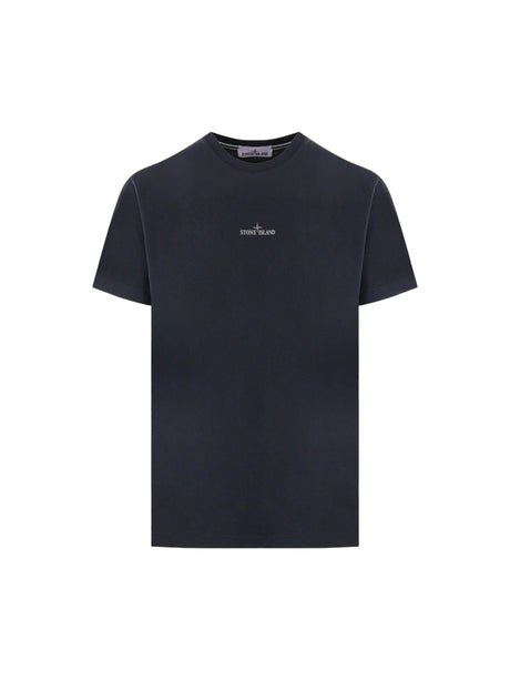 Logo Print Cotton T-shirt-STONE ISLAND-JOHN JULIA