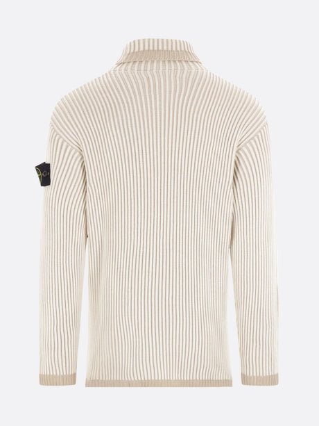 Ribbed Wool Turtleneck-STONE ISLAND-JOHN JULIA