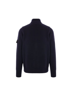 Wool Full-zip Cardigan-STONE ISLAND-JOHN JULIA