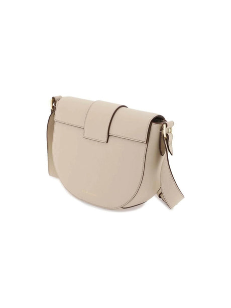 Oat Beige 'Crescent' Leather Satchel STRATHBERRY JOHN JULIA.