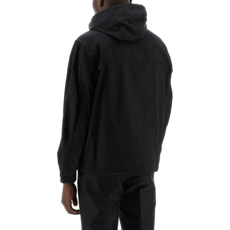 Black Necetto Cotton Nylon Twill Hooded Jacket TATRAS JOHN JULIA.