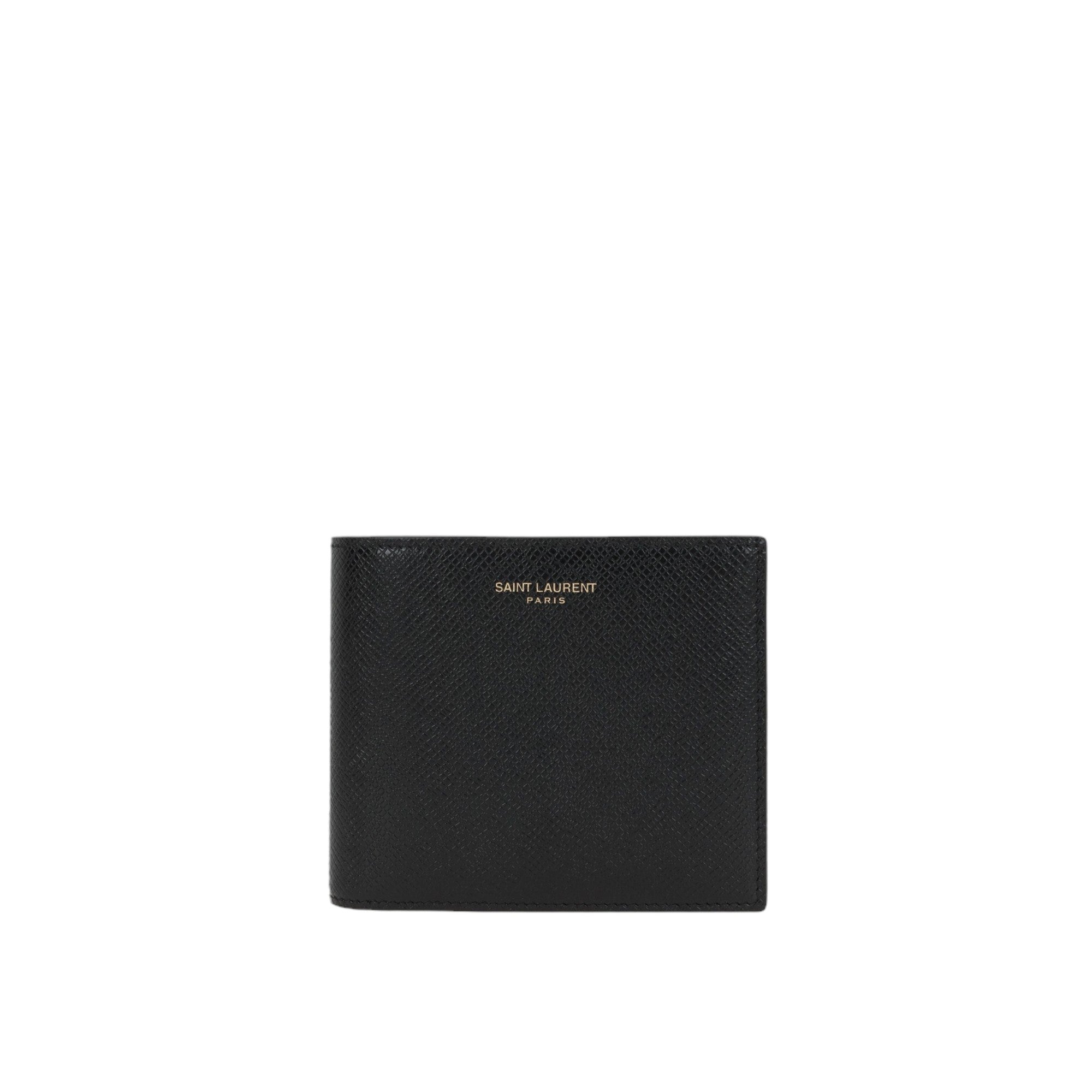 Textured Leather Bi-Fold Wallet-SAINT LAURENT-JOHN JULIA