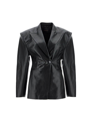 Octavia Vegan Leather Hourglass Blazer