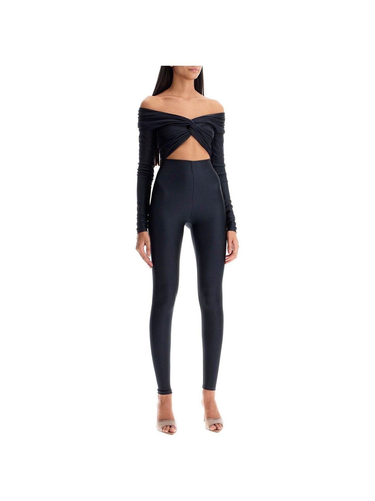 Off-Shoulder Long-Sleeve Jumpsuit