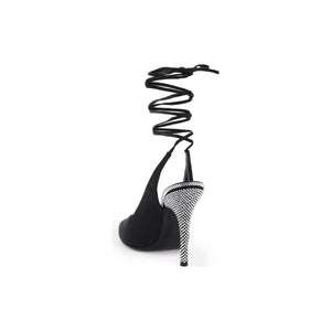 Black Venus Satin Slingback Pumps THE ATTICO JOHN JULIA.