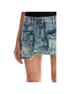 THE ATTICO-Denim Fay Mini Skirt-JOHN JULIA