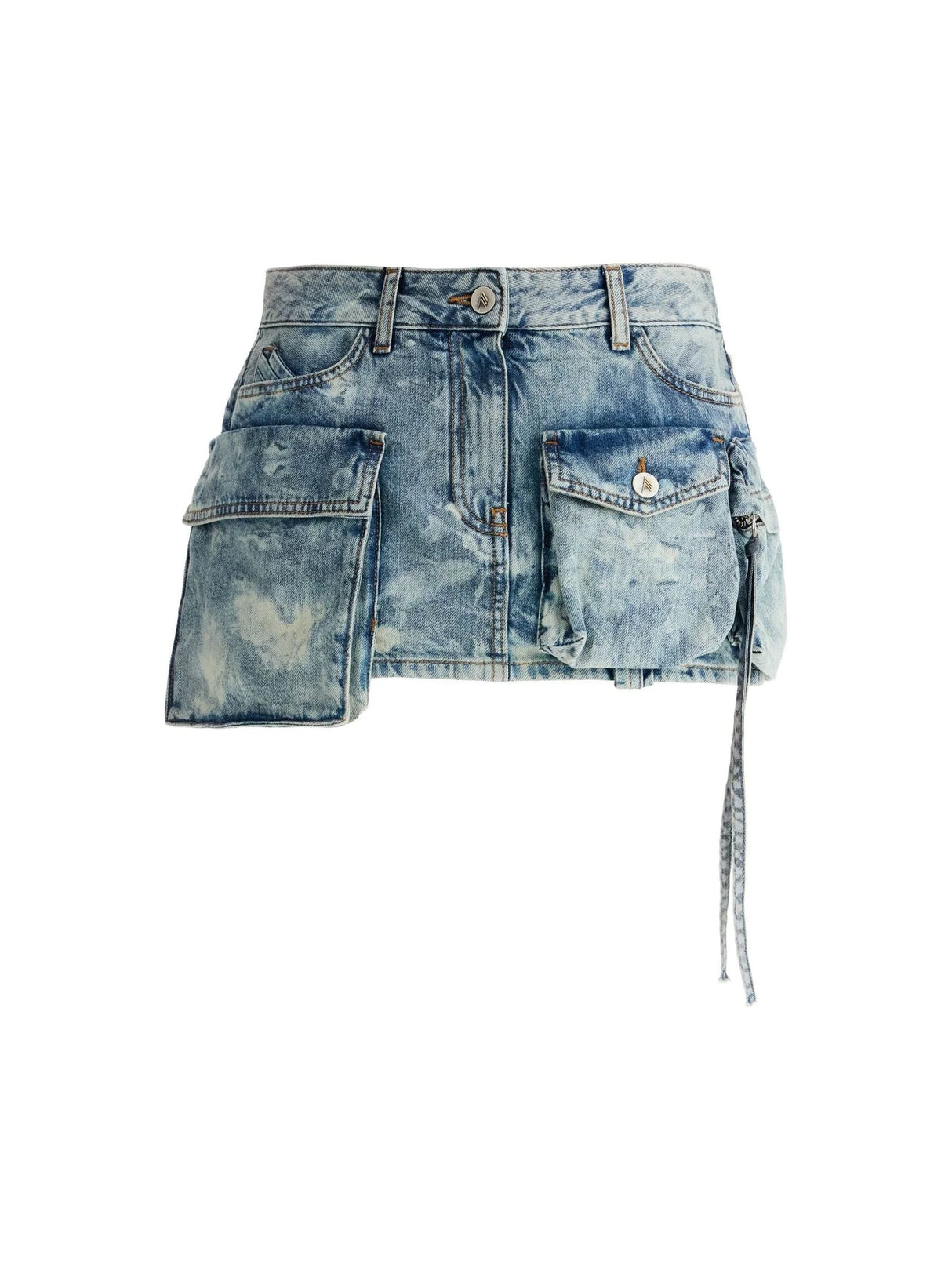 THE ATTICO-Denim Fay Mini Skirt-JOHN JULIA