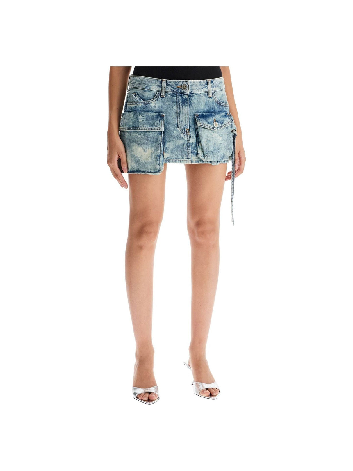 THE ATTICO-Denim Fay Mini Skirt-JOHN JULIA