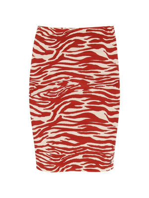 Gathered Zebra Print Mini Skirt.