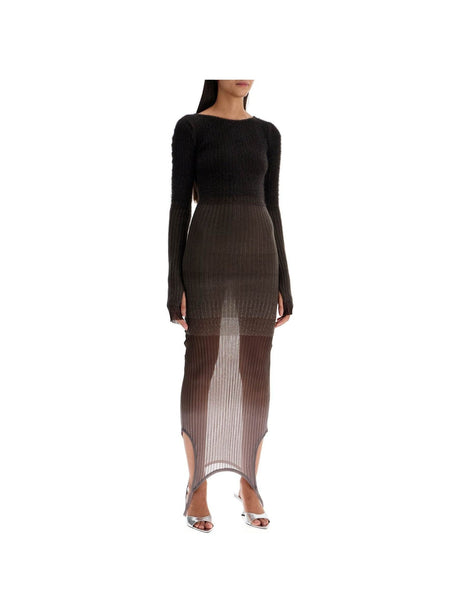 Gradient Ribbed Mohair Knit Dress