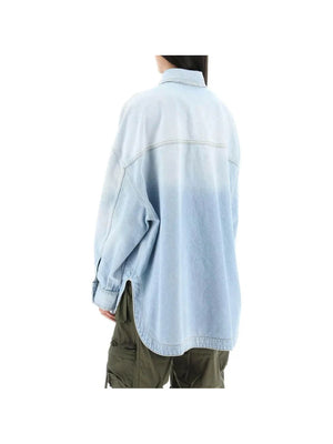 THE ATTICO-Oversized Denim Overshirt-JOHN JULIA