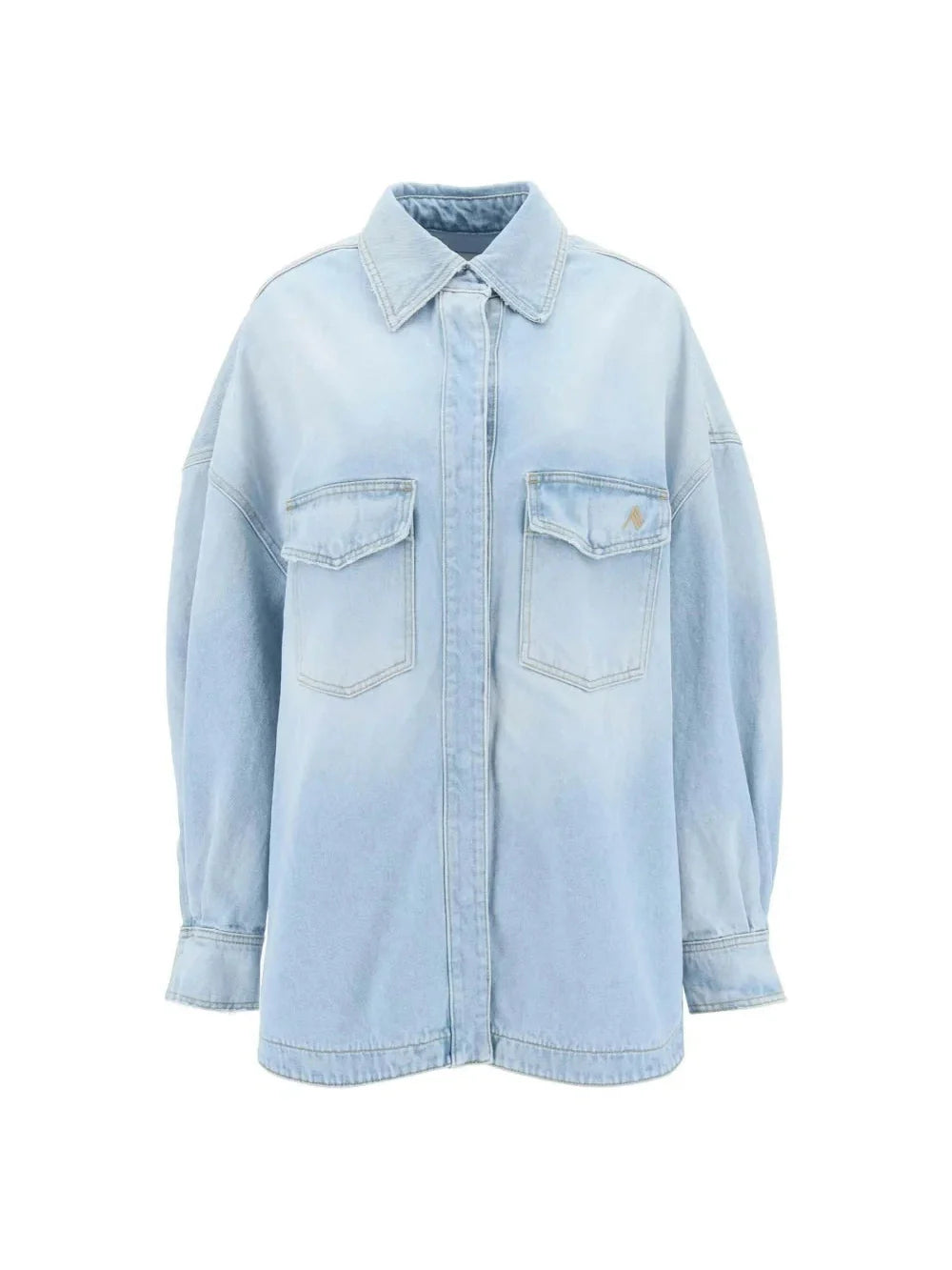 THE ATTICO-Oversized Denim Overshirt-JOHN JULIA