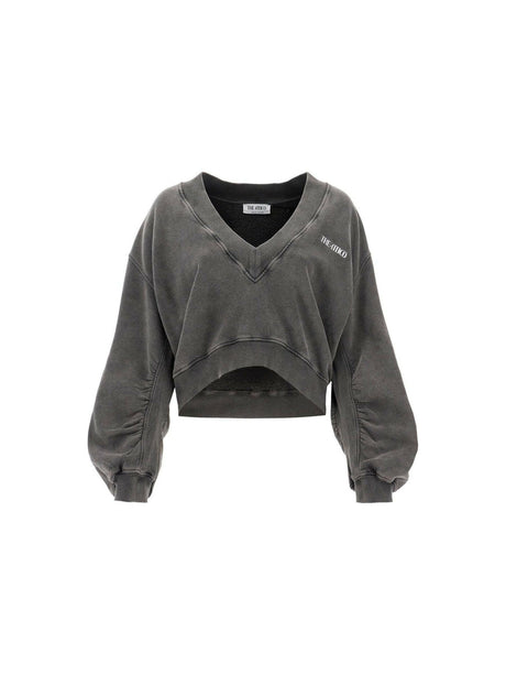 THE ATTICO-Oversized V-Neck Sweatshirt-JOHN JULIA