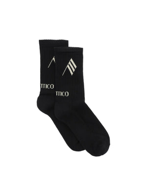 Ribbed Logo Cotton Sports Socks