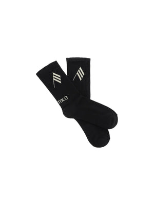 Ribbed Logo Cotton Sports Socks