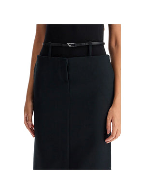 Stretch Crêpe Midi Skirt with Belt-The Attico-JOHN JULIA