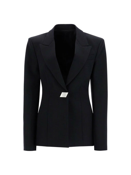 Wool Gabardine Tailored Blazer.