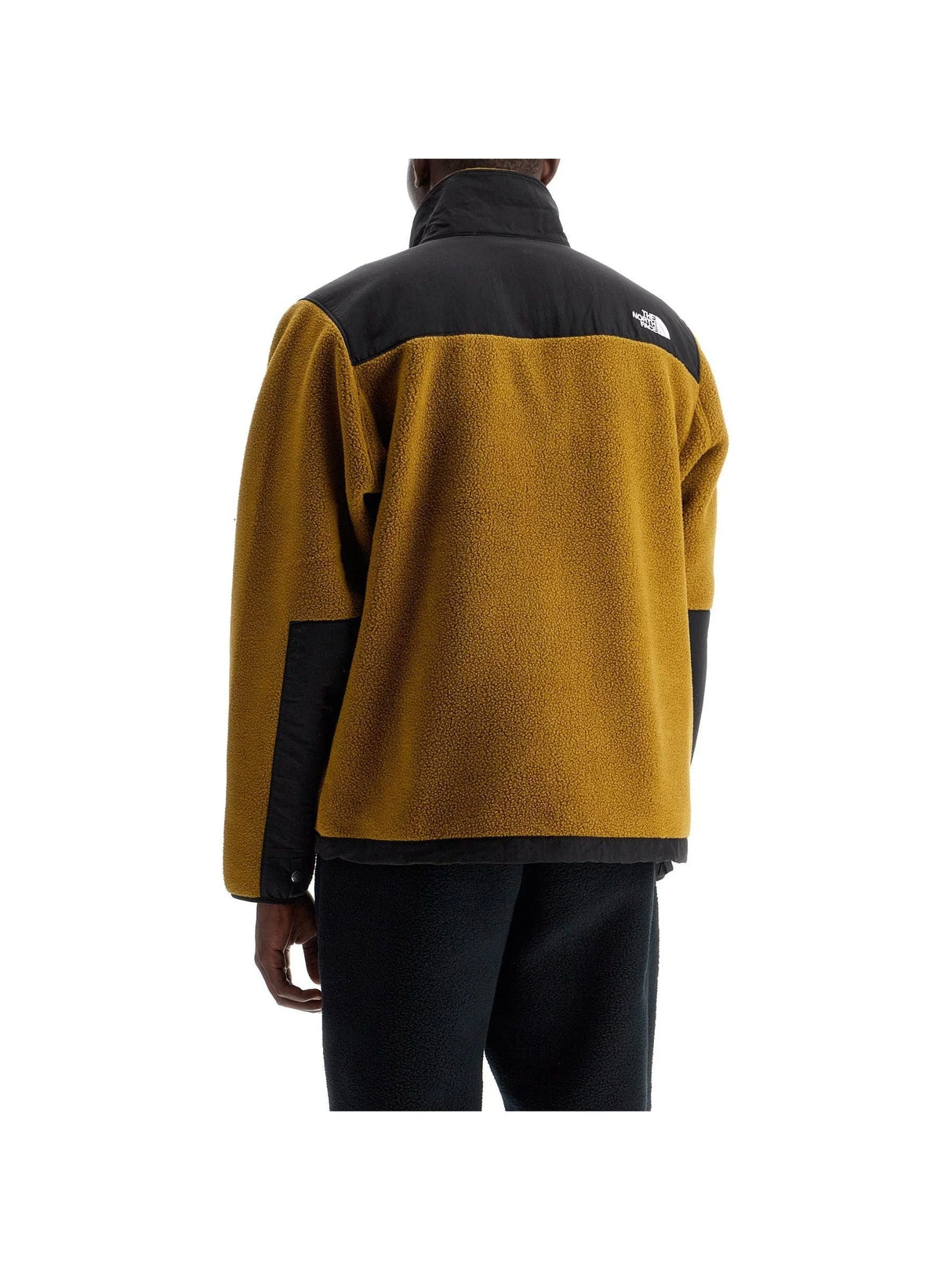 Two-tone Recycled Fleece Retro Denali Sports Jacket in mustard yellow and black