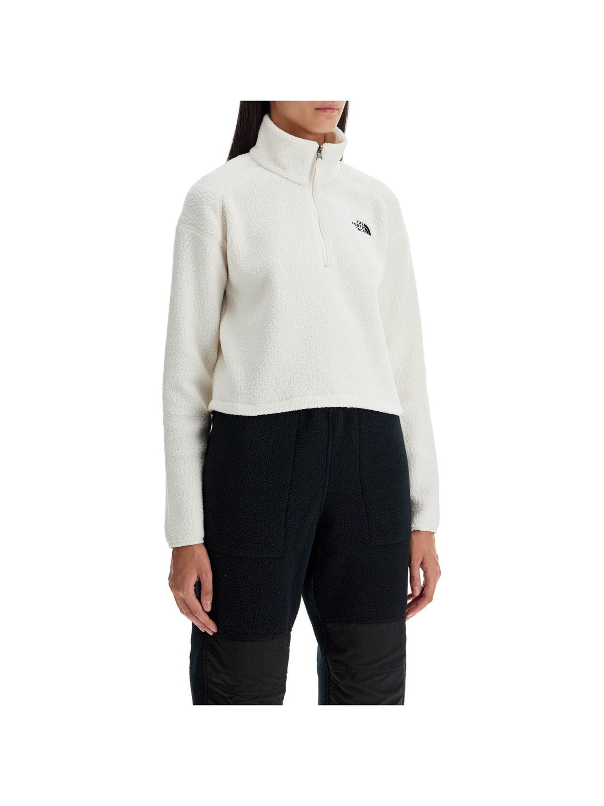 Sherpa Fleece Cropped Sweatshirt In