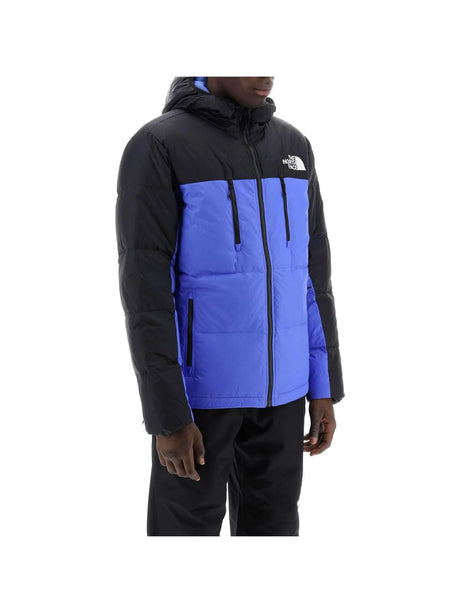 Solar Blue Recycled Nylon Himalayan Short Hooded Down Jacket THE NORTH FACE JOHN JULIA.