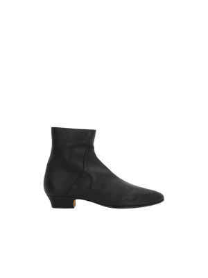 THE ROW-Awar Grainy Leather Ankle Boots-JOHN JULIA