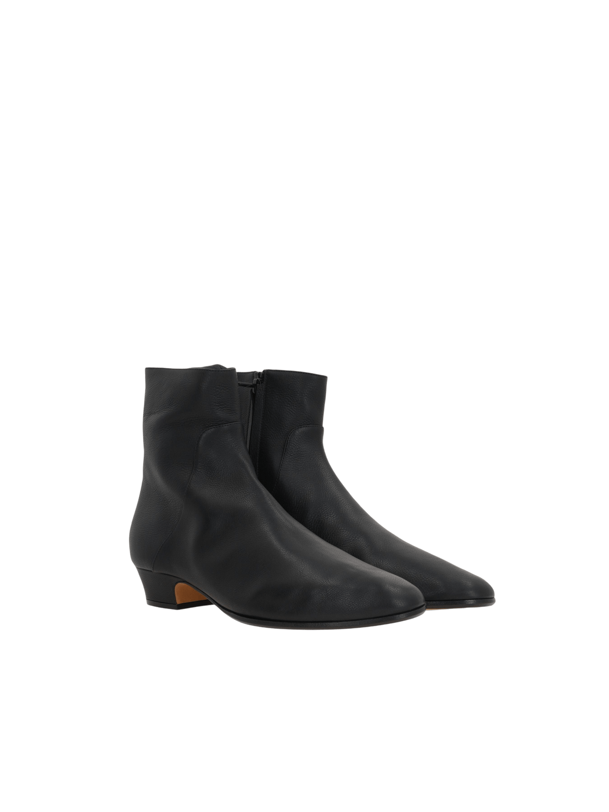 THE ROW-Awar Grainy Leather Ankle Boots-JOHN JULIA