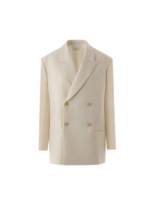 Double-Breasted Wool Silk Jacket-The Row-JOHN JULIA