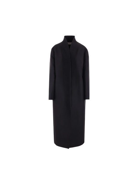 Egle Single-Breasted Wool Silk Coat-The Row-JOHN JULIA