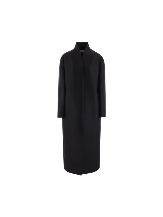 Egle Single-Breasted Wool Silk Coat-The Row-JOHN JULIA