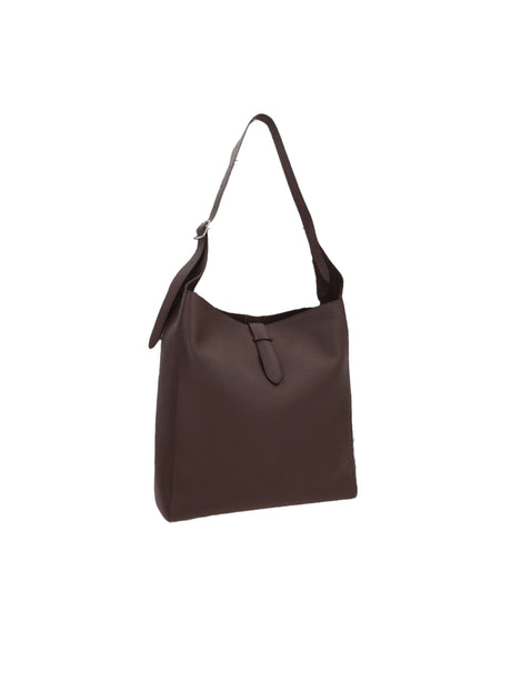 Grainy Leather Blake Hobo Bag-THE ROW-JOHN JULIA