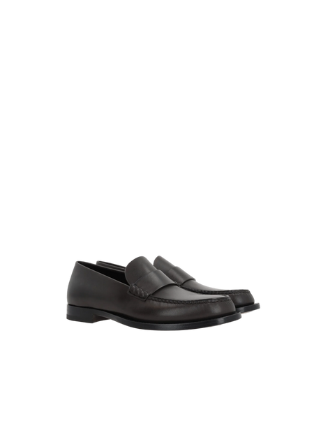 Novus Smooth Leather Loafers-THE ROW-JOHN JULIA