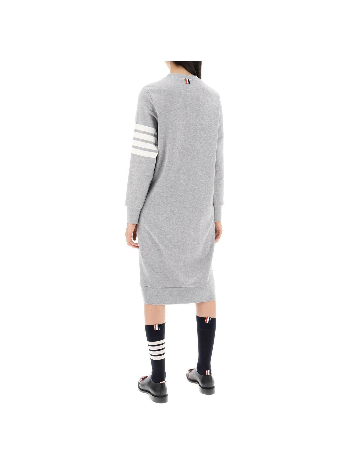 THOM BROWNE-4-Bar Cotton Fleece Dress-JOHN JULIA