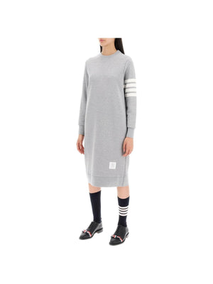 THOM BROWNE-4-Bar Cotton Fleece Dress-JOHN JULIA