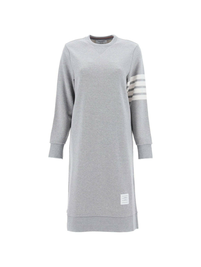 THOM BROWNE-4-Bar Cotton Fleece Dress-JOHN JULIA