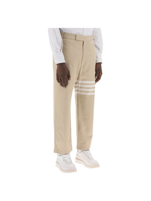 THOM BROWNE-4-Bar Cotton Twill Cropped Pants-JOHN JULIA