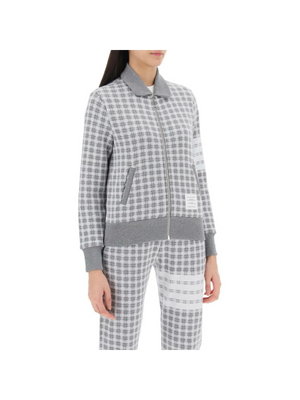 4-Bar Sweatshirt In Check Knit THOM BROWNE JOHN JULIA.