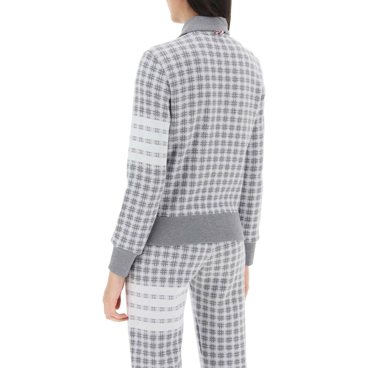 4-Bar Sweatshirt In Check Knit THOM BROWNE JOHN JULIA.