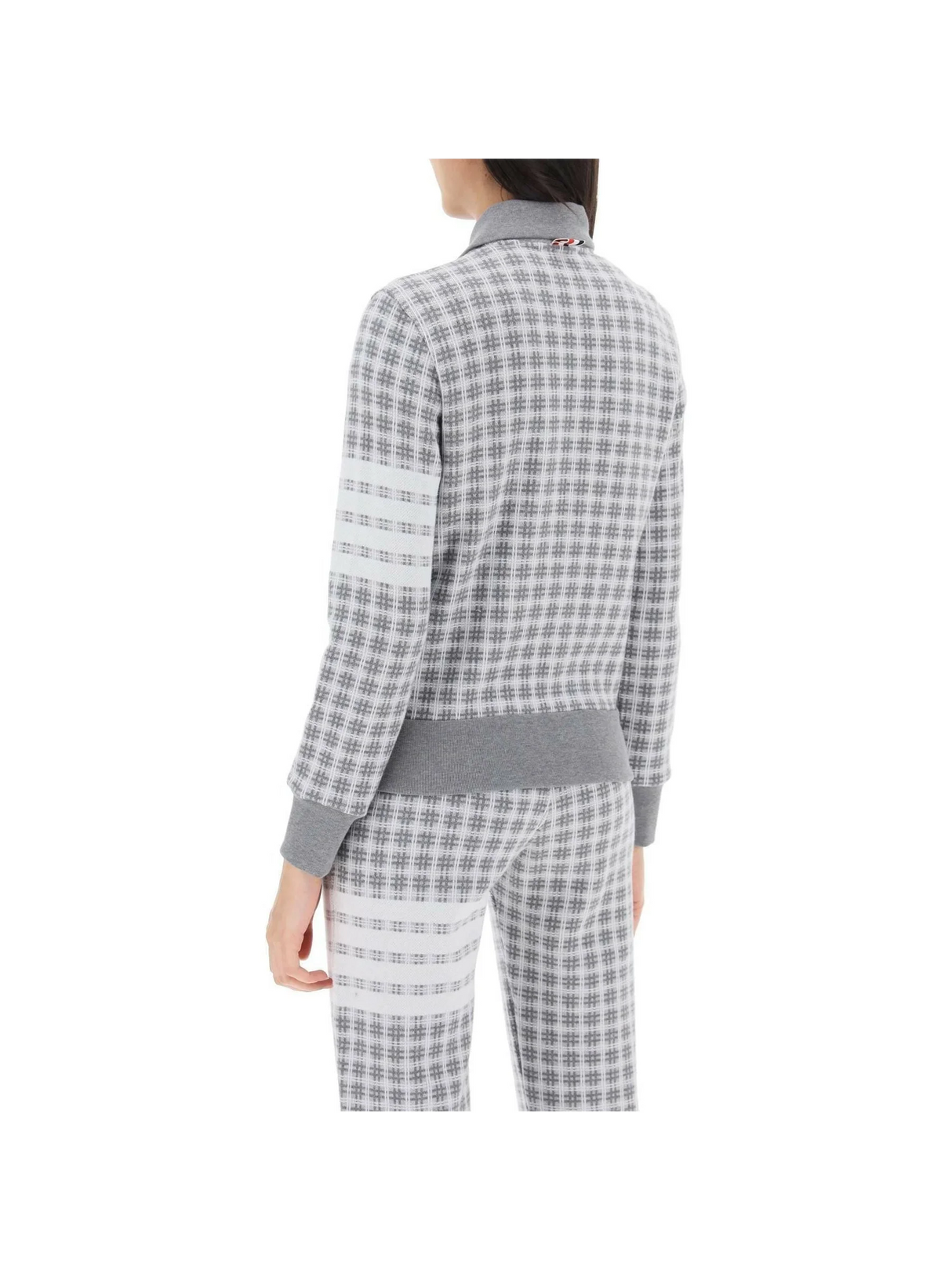 4-Bar Sweatshirt In Check Knit THOM BROWNE JOHN JULIA.