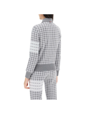 4-Bar Sweatshirt In Check Knit THOM BROWNE JOHN JULIA.