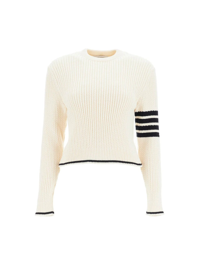 THOM BROWNE-"4 Bar Virgin Wool Sweater -JOHN JULIA.