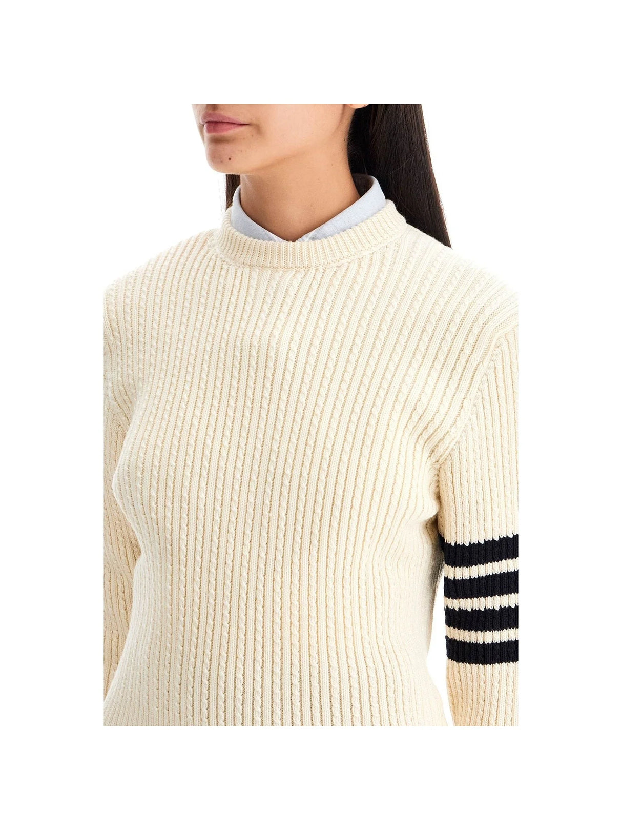 THOM BROWNE-"4 Bar Virgin Wool Sweater -JOHN JULIA.