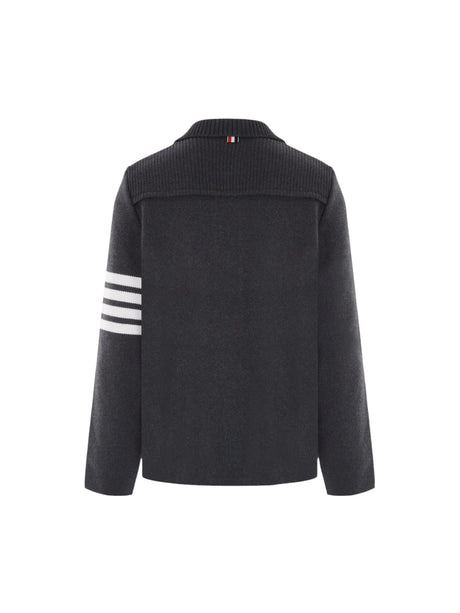 4bar Cotton Cashmere Cardigan-THOM BROWNE-JOHN JULIA