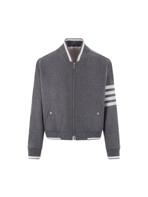 4bar Flannel Bomber Jacket-THOM BROWNE-JOHN JULIA